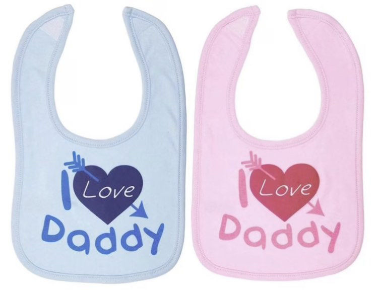 Picture of P3606 Cotton Bib “I Love Mummy” AND  I love daddy
